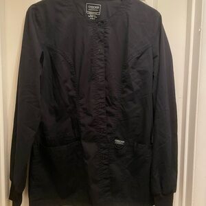 Cherokee Black Workwear Snap-Front Medical Jacket